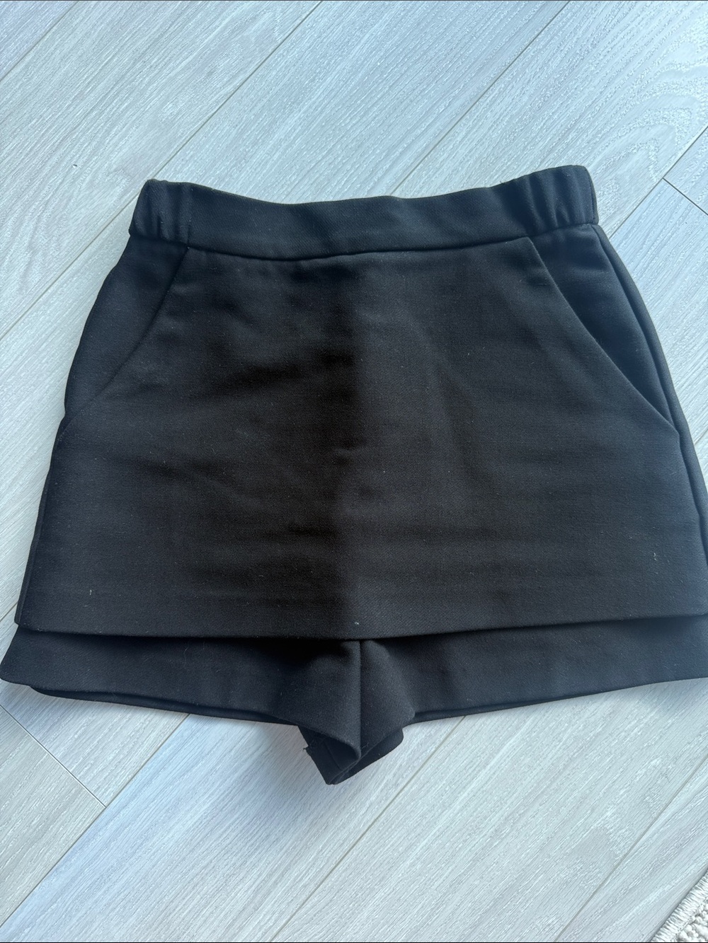 Maje Black Layered Skort Shorts